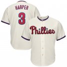 MLB Jersey Philadelphia  creamy-white #3 HARPER Embroidered Baseball Uniform