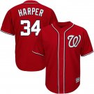 2018 New MLB Jersey Washington Nationals Embroidered Fan Edition Baseball Jersey-Red #34 Harper