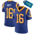 NFL Jerseys Rams Blue #16 Goff Embroidered Rugby Jersey