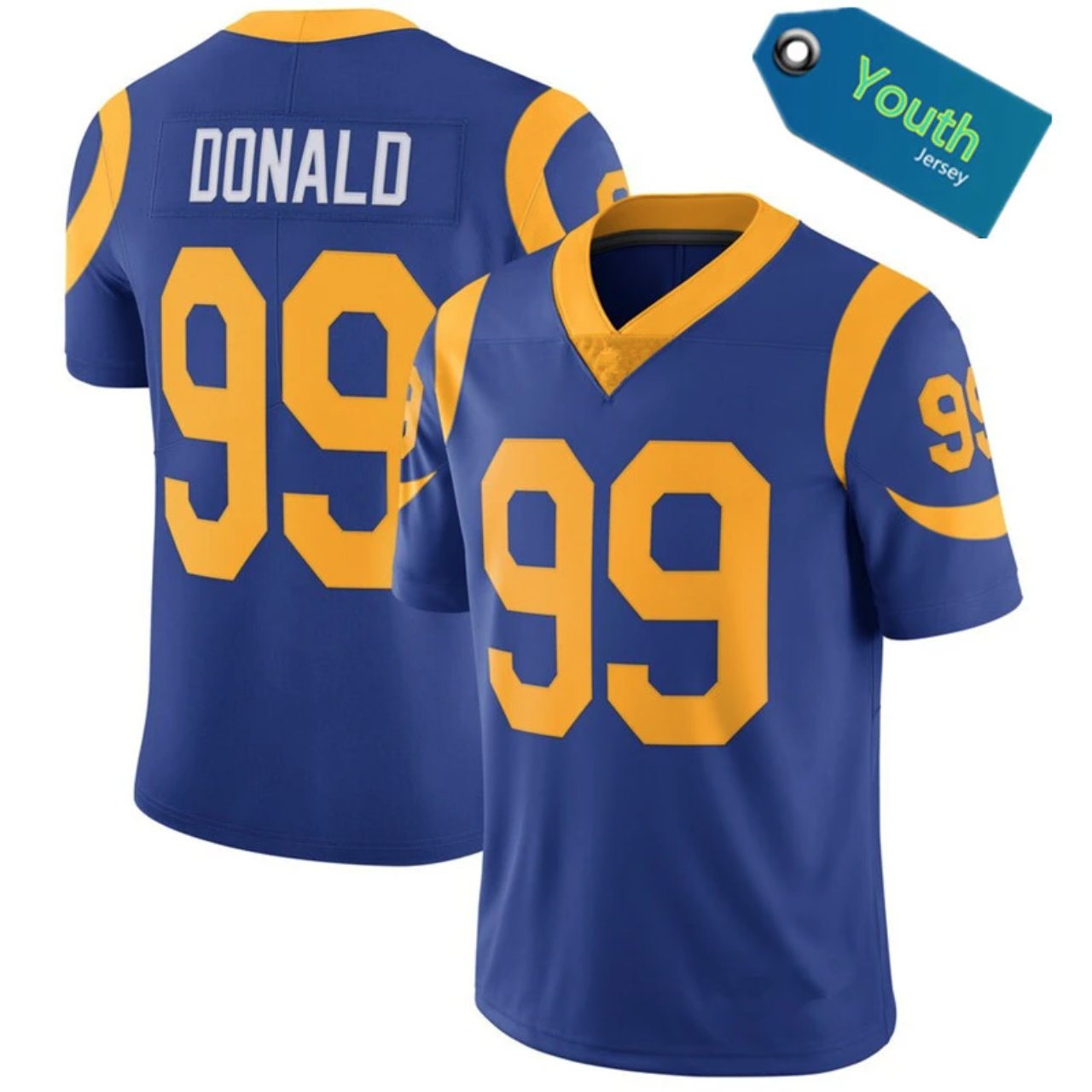NFL Jerseys Rams Blue #99 Donald Embroidered Rugby Jersey