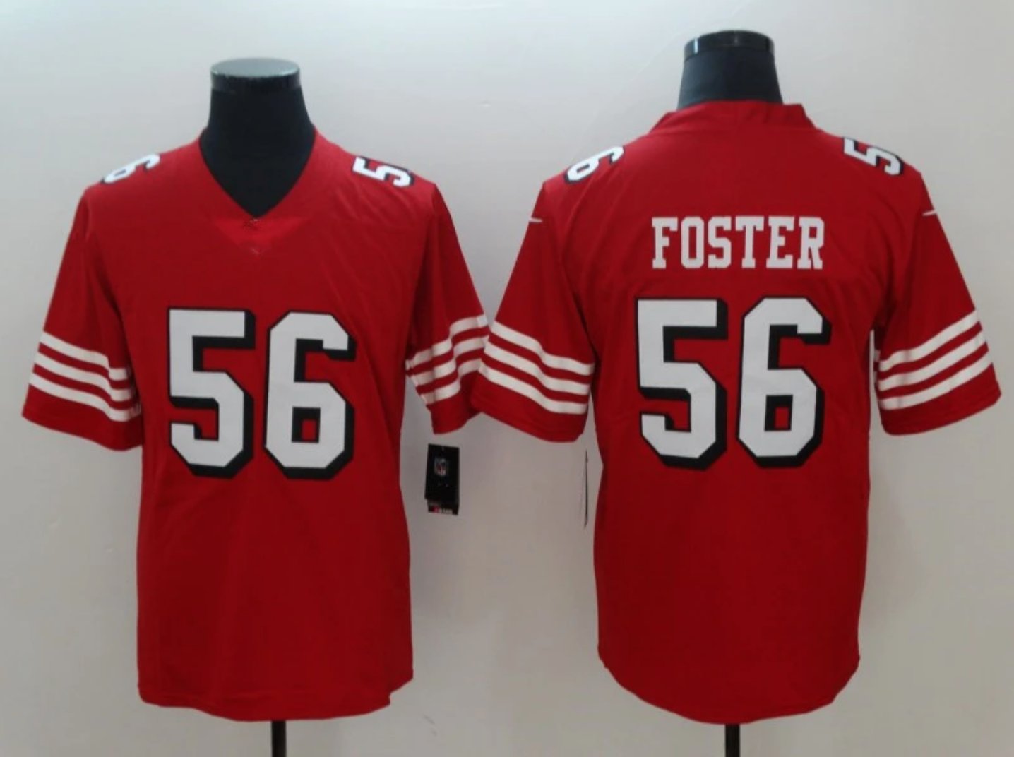 NFL Jerseys San Francisco 49ers Red #56 Foster Rugby Jersey Fan Edition