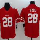 NFL Jerseys San Francisco 49ers Red #28 Hyde Rugby Jersey Fan Edition