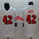 NFL Jerseys San Francisco 49ers White #42 Lott Rugby Jersey Fan Edition