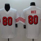 NFL Jerseys San Francisco 49ers White #80 Rice Rugby Jersey Fan Edition