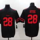 NFL Jerseys San Francisco 49ers Black #28 Hyde Rugby Jersey Fan Edition
