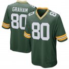 NFL Jersey Green Bay Packers Green # 80 Graham Rugby Jersey Fan Edition Embroidered Logo