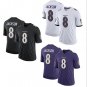 NFL Jerseys Ravens White #8 Jackson Rugby Jersey