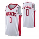 NBA jersey Rockets White #0 Westbrook basketball clothing new fabric embroidery
