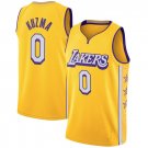 2020 New Yellow #0 Kuzma Laker LeBron James City Edition Embroidered Jersey