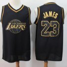 2019 New  NBA Lakers #23 JAMES Black Gold Collection Limited Edition Embroidered Jersey