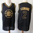 2019 New NBA Lakers #2 LEONARD Black Gold Collection Limited Edition Embroidered Jersey