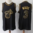 2019 New NBA Lakers #3 WADE Black Gold Collection Limited Edition Embroidered Jersey