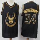 2019 New NBA Lakers #34 ANTETOK OUNMPO Black Gold Collection Limited Edition Embroidered Jersey