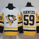 NHL Jersey Penguin Embroidered Hockey Jersey White Yellow #59 Guentzel