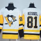 NHL Jersey Penguin Embroidered Hockey Jersey White Yellow #81 Kessel