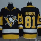 NHL Jersey Penguin Embroidered Hockey Jersey Black Yellow #81 Kessel