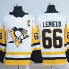 NHL Jersey Penguin Embroidered Hockey Jersey White Yellow #66 Lemieux