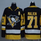 NHL Jersey Penguin Embroidered Hockey Jersey Black Yellow #71 Malkin