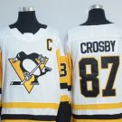 NHL Jersey Penguin Embroidered Hockey Jersey White Yellow #87 Crosby