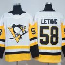 NHL Jersey Penguin Embroidered Hockey Jersey White Yellow #58 Letang