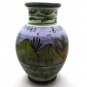 Vintage Morrocan Green Safi Handmade Decorative Vase Artisan Bohemian Decor