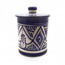 Moroccan Ceramic Cookie Jar Kitchen Container Hand-Painted Multi Utility Kitchen Storage