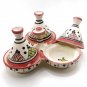 Three Head Serving Tagine Handmade Ceramic Moroccan Tajine Dish Exquisite