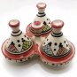 Three Head Serving Tagine Handmade Ceramic Moroccan Tajine Dish Exquisite
