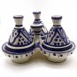 Three Head Serving Tagine Handmade Ceramic Moroccan Tajine Dish Exquisite