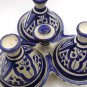 Three Head Serving Tagine Handmade Ceramic Moroccan Tajine Dish Exquisite