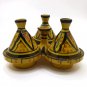 Three Head Serving Tagine Handmade Ceramic Moroccan Tajine Dish Exquisite