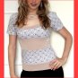 PAPAYA Bucolic little Prairie Top with Puff Sleeves, Vintage Buttons and Waistband - Small to Medium