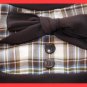 PAPAYA Amazing Brown Yoke Plaid Dress with Puff Sleeves, Bow and Vintage Buttons- Small to Medium