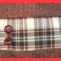 PAPAYA Yoke Plaid Top with Waistband, Vintage Buttons and Puff Sleeves - Small