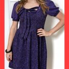 PAPAYA Cute Tapestry Snow White Dress with Vintage Buttons, Ties and Puff Sleeves - Medium