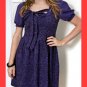 PAPAYA Cute Tapestry Snow White Dress with Vintage Buttons, Ties and Puff Sleeves - Medium
