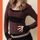 PAPAYA Amazing Knit Hoodie with Extra Long Sleeves, Waistband and Unique Buttons - Small to Medium