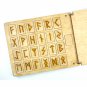 Elder futhark runes in a witchy box, Set of 25 pieces in birch wood
