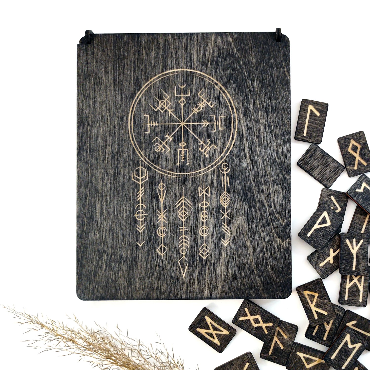 Wooden runes set, Elder futhark runes, Norse pagan, Viking runes
