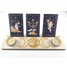 Tarot 3 Card Holder with Moon phases, Oracle Card Display,
