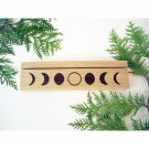Moon phases wood stand card holder, oracle card stand, altar card holder
