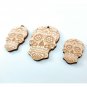 Engraved wood sugar skull, Laser cut, Diy and decoration, Skull charm
