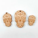 Laser cut and engraved, Sugar skull, Earring blanks, Dia de los Muertos