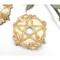 Wood stand for crystal sphere, Wicca sphere holder, Pentacle sphere holder