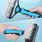 Professional Dog Comb Rake 2In1 Safe Double-Sided Handle Pet Grooming Brush For Mat Tangles Removing
