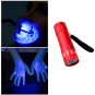 Ultraviolet 9 LED Flashlight Black Purple Light Torch Light Lamp AAA Mini Protable Aluminum