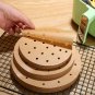 100Pc/Bag Air Fryer Steamer Liners Premium Perforated Wood Pulp Papers Non-Stick Steaming Basket