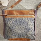 Vintage Upcycled Canvas Bag  Handmade Crossbody Bag
