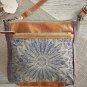 Vintage Upcycled Canvas Bag  Handmade Crossbody Bag