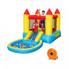 Inflatable Water Slide and Bounce House and Jumping Castle and Splash Pool for Kids with Blower
